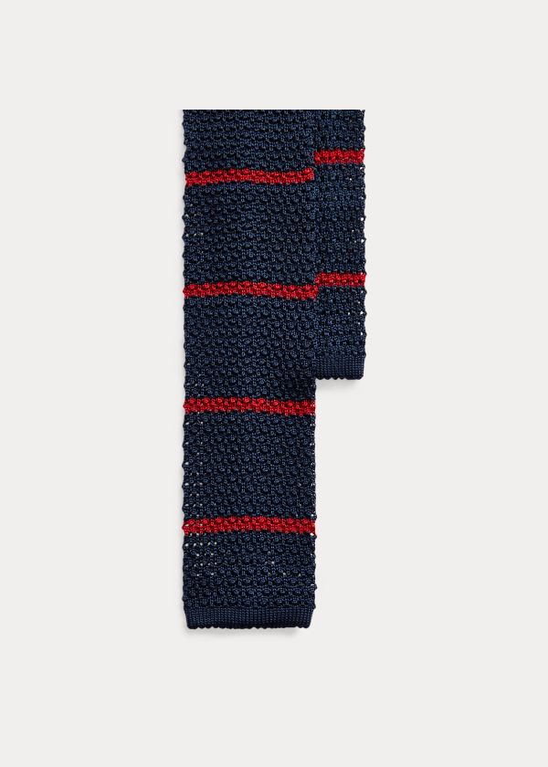 Men's Polo Ralph Lauren Striped Knit Silk Ties | 057648YLQ